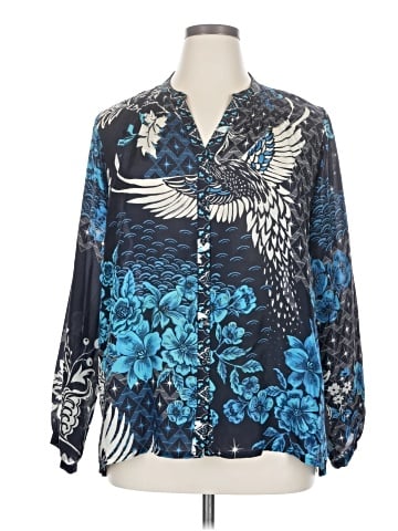Johnny Was Long Sleeve Silk Top (view 1)