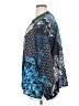 Johnny Was 100% Silk Print Blue Long Sleeve Silk Top Size XL - photo 5