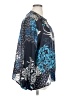 Johnny Was 100% Silk Print Blue Long Sleeve Silk Top Size XL - photo 4