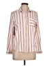 Liz Claiborne Stripes Ivory Long Sleeve Button-Down Shirt Size L (petite) - photo 1