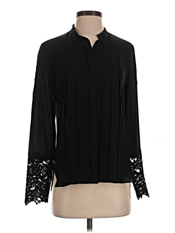 Elie Tahari Long Sleeve Silk Top (view 1)