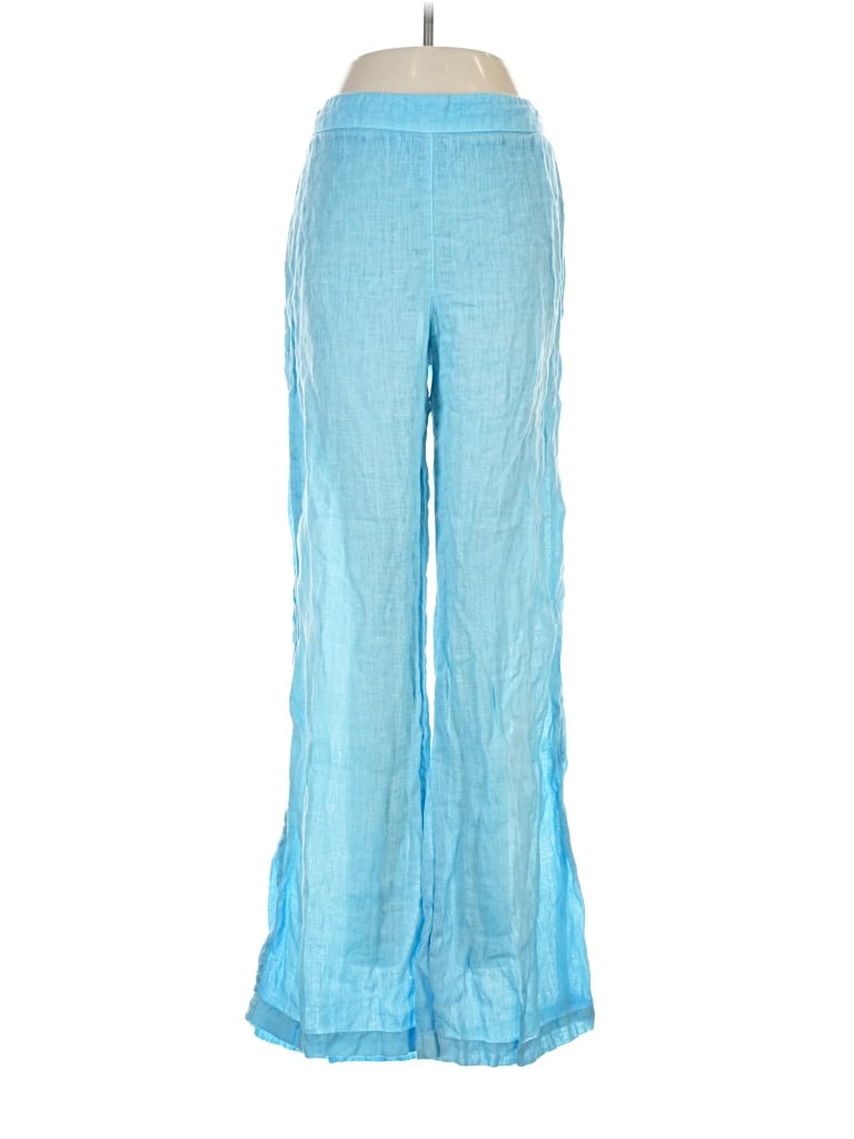 Pre-owned 120% Lino Linen Pants In Blue