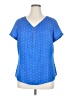 Apt. 9 100% Polyester Blue Short Sleeve Blouse Size 0X - photo 1