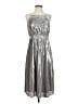 Banana Republic 100% Polyester Metallic Silver Cocktail Dress Size 2 Petite - photo 1