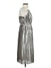 Banana Republic 100% Polyester Metallic Silver Cocktail Dress Size 2 Petite - photo 4