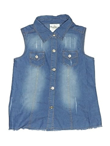 Rare Editions Sleeveless Button-Down Shirt (view 1)
