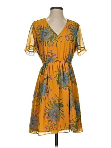 Madewell Sweetgrass Ruffle-Sleeve Dress in Painted Blooms (view 1)