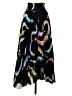 A.L.C. 100% Polyester Print Black Casual Skirt Size 2 - photo 2