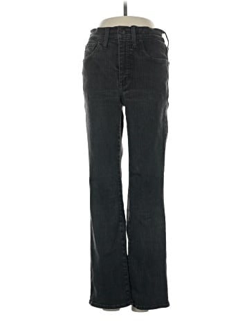 Madewell Kick Out Crop Jeans in Black Rinse Wash (view 1)