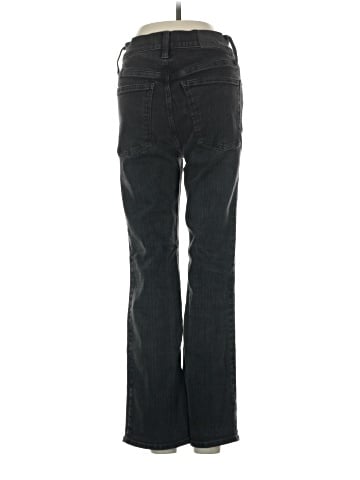 Madewell Kick Out Crop Jeans in Black Rinse Wash (view 2)