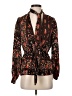 MNG Suit 100% Polyester Brown Long Sleeve Blouse Size 4 - photo 1