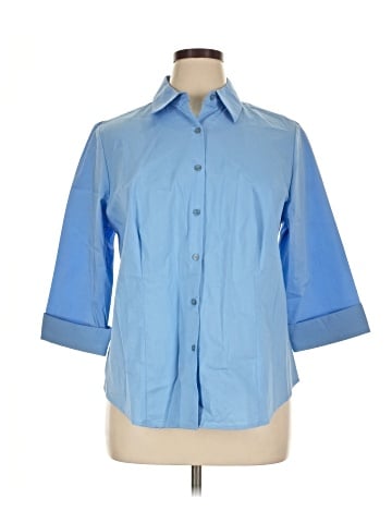 Jessica London 3/4 Sleeve Button-Down Shirt (view 1)