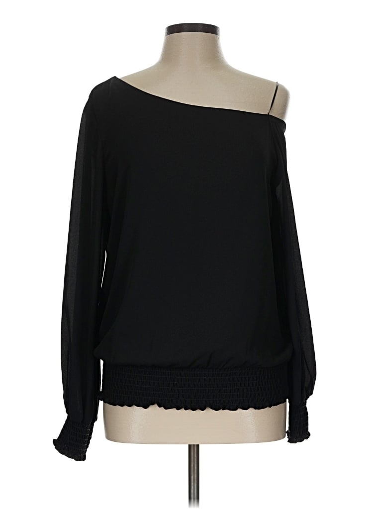 Pre-owned Krisa Long Sleeve Blouse In Black