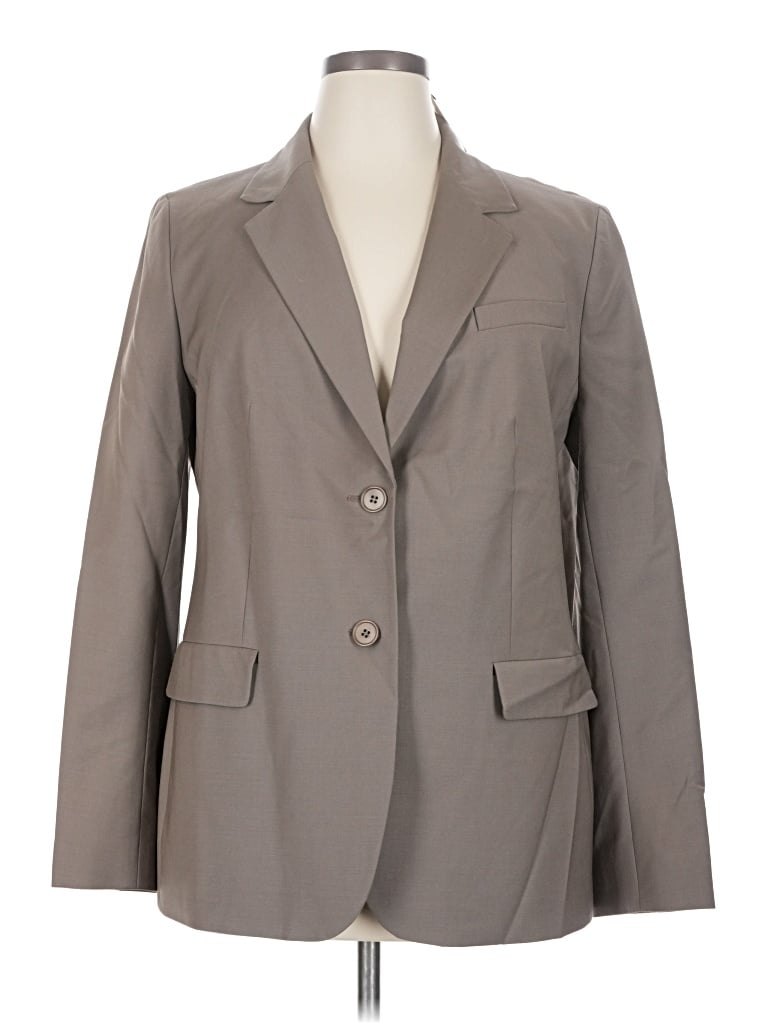 Talbots Wool Blazer Jacket In Gray