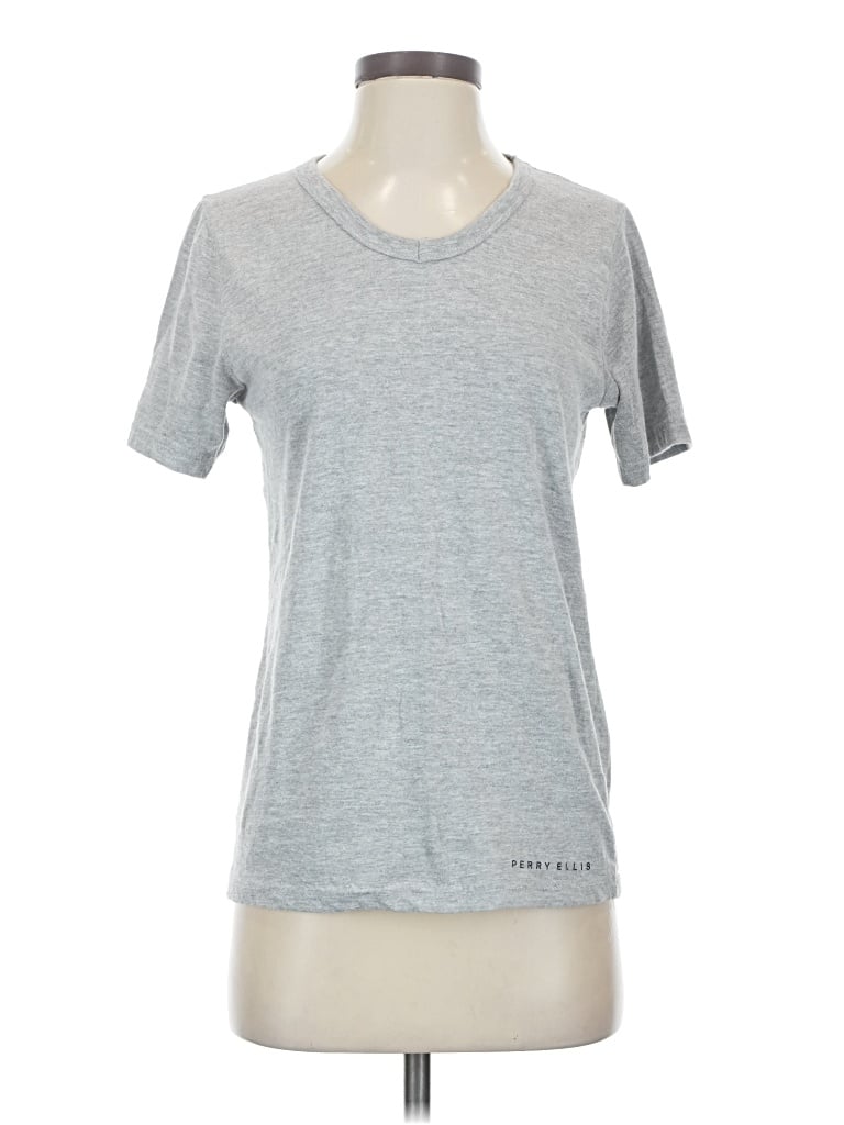 Pre-owned Perry Ellis Active T-shirt In Silver