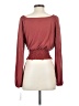 Moa Moa Burgundy Long Sleeve Blouse Size S - photo 2