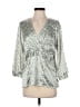 Willi Smith Silver 3/4 Sleeve Blouse Size M - photo 1