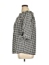 Per Se Checkered-gingham Black Short Sleeve Blouse Size XL - photo 5