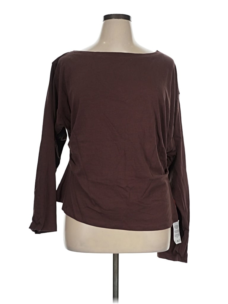 Asos Design 3/4 Sleeve T-shirt In Brown
