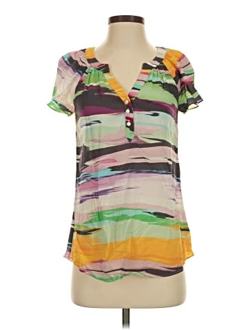 Shoshanna Short Sleeve Silk Top (view 1)