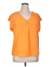 Just Be... 100% Polyester Orange Short Sleeve Top Size 1X - photo 1