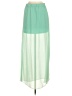 Express 100% Polyester Color Block Green Formal Skirt Size XS - photo 1