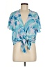 Buddy Love Tropical Blue Short Sleeve Blouse Size M - photo 1