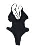 Unbranded Solid Black One Piece Swimsuit Size S - photo 2