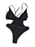 Unbranded Solid Black One Piece Swimsuit Size S - photo 1