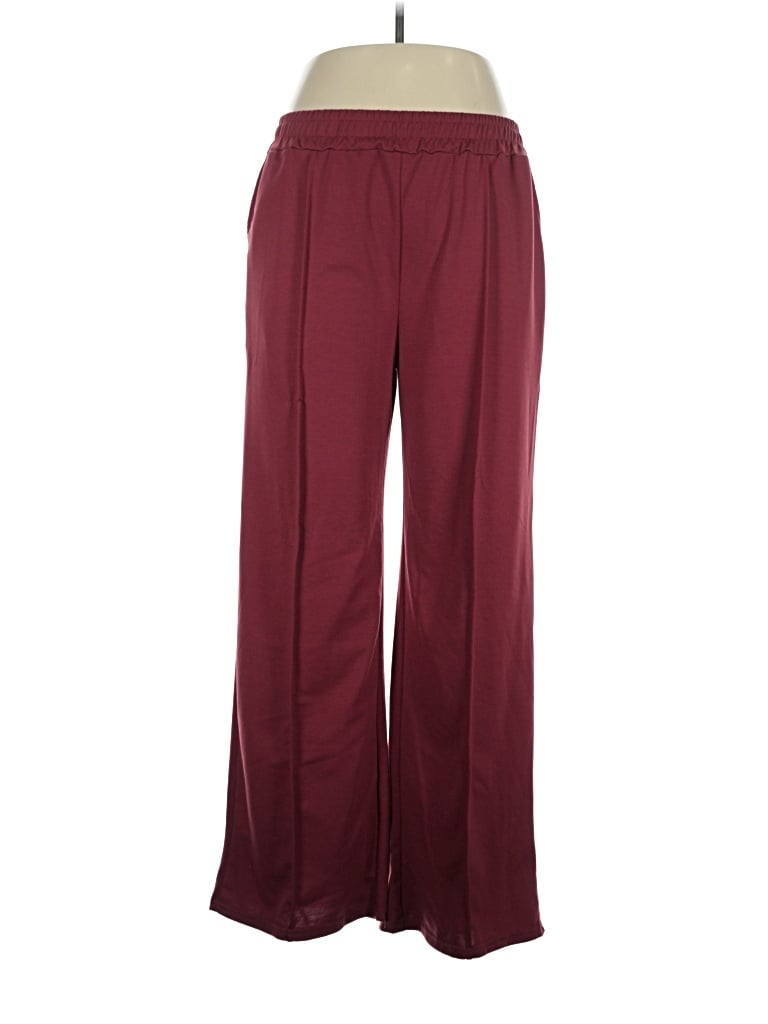 Pre-owned Unbranded Casual Pants In Burgundy