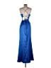 GB 100% Polyester Blue Cocktail Dress Size 7 - photo 2