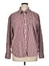 SPANX Stripes Burgundy Long Sleeve Button-Down Shirt Size 1X - photo 1