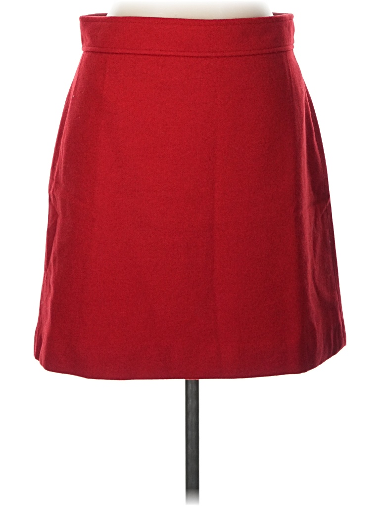 Pre-owned J.crew Factory Store Wool Skirt In Red