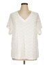 Shein Ivory Short Sleeve Blouse Size 1X - photo 1