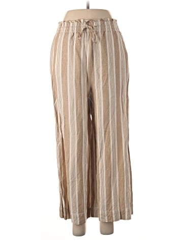 Madewell Smocked Huston Pull-On Crop Pants in Stripe (view 1)