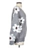 Unbranded 100% Polyester Floral Gray Pullover Sweater Size S - photo 4