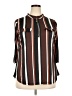 Bepei Stripes Brown 3/4 Sleeve Blouse Size XXL - photo 1
