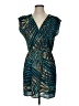 Collective Concepts 100% Polyester Print Teal Cocktail Dress Size S - photo 1