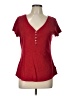 Chaps 100% Cotton Red Short Sleeve Henley Size L - photo 1