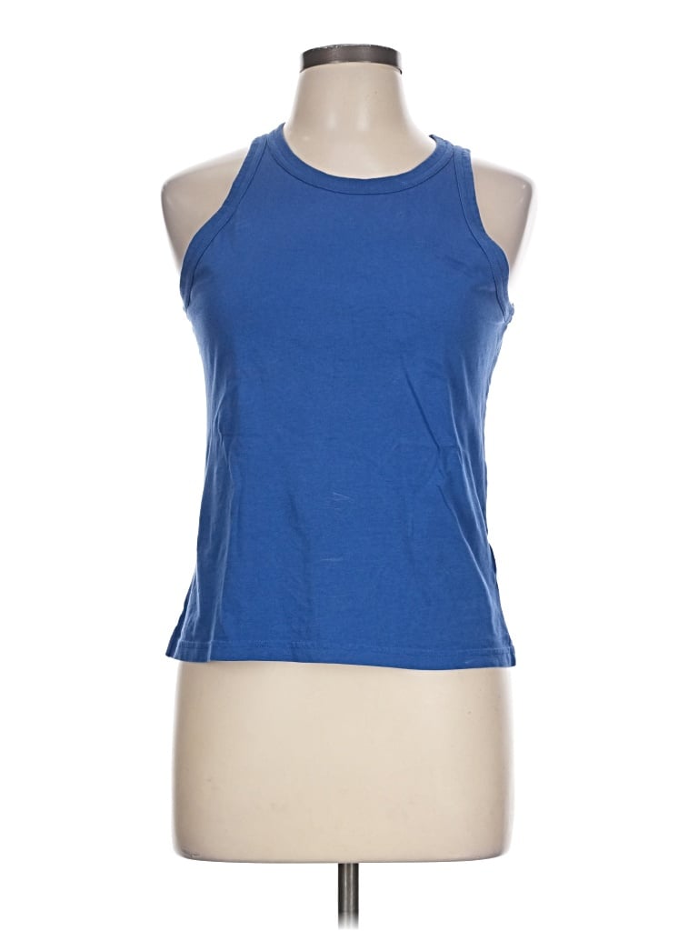 Pre-owned Everlane Tank Top Blue Halter Neckline Tops