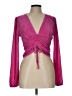 Almost Famous 100% Polyester Pink Long Sleeve Blouse Size L - photo 1