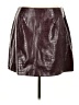 Bold Elements 100% Polyester Metallic Burgundy Faux Leather Skirt Size XL - photo 1