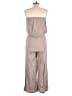 Alythea Solid Gray Tan Jumpsuit Size L - photo 2