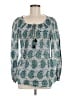 Tory Burch 100% Cotton Multi Color Teal Long Sleeve Blouse Size 6 - photo 1