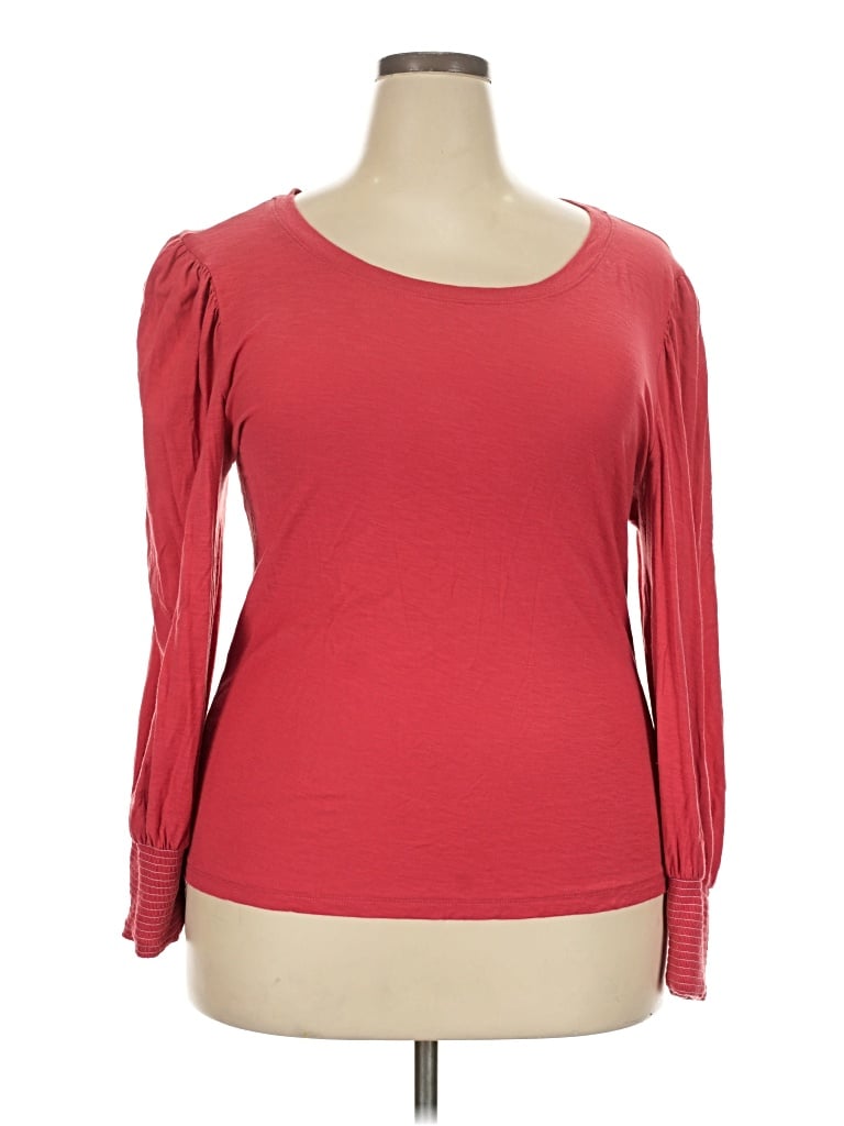 Pre-owned Nation Ltd 3/4 Sleeve Top Red Sweetheart Neckline Tops