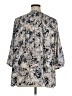 Rose + Olive 100% Polyester Floral Gray 3/4 Sleeve Blouse Size 1X - photo 2