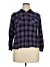 Westport 100% Rayon Plaid Blue Long Sleeve Blouse Size XL Petite - photo 1