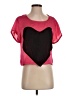 Material Girl 100% Polyester Pink Short Sleeve Top Size S - photo 1