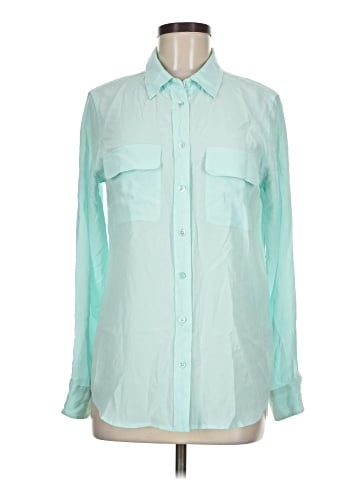 Equipment Long Sleeve Silk Top (view 1)