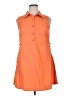 Derek Heart Orange Sleeveless Button-Down Shirt Size XL - photo 1